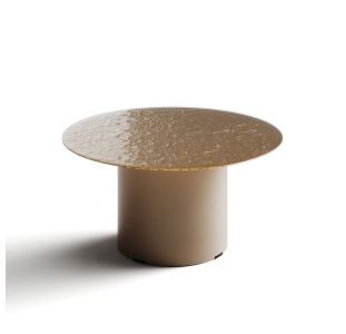 Стол Журнальный DIXON COFFEE TABLE PERLA BEIGE AMBER HAMMERED GLASS  60X60X30 СМ. (NRM00619)