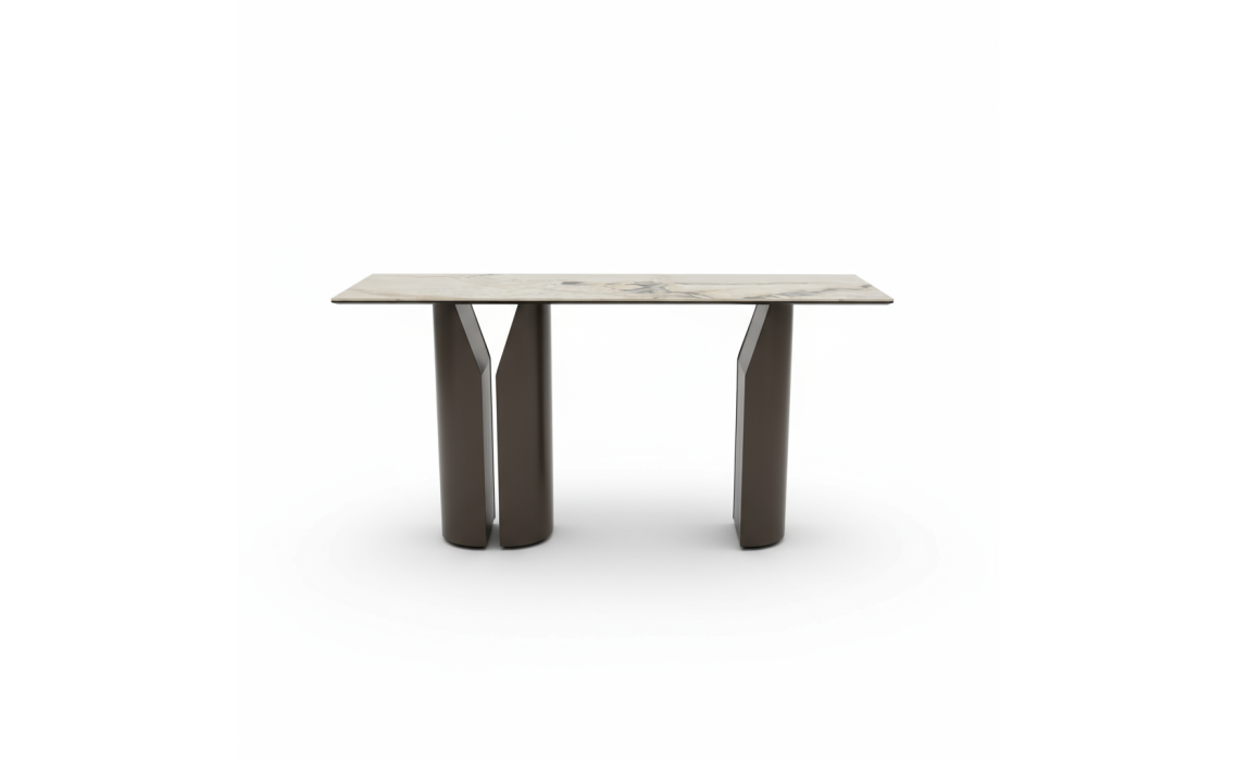 Консоль напольная FREYA PORCELAIN CONSOLE TABLE Anthracite walnut veneer Vitali Porcelain / 138X45X7