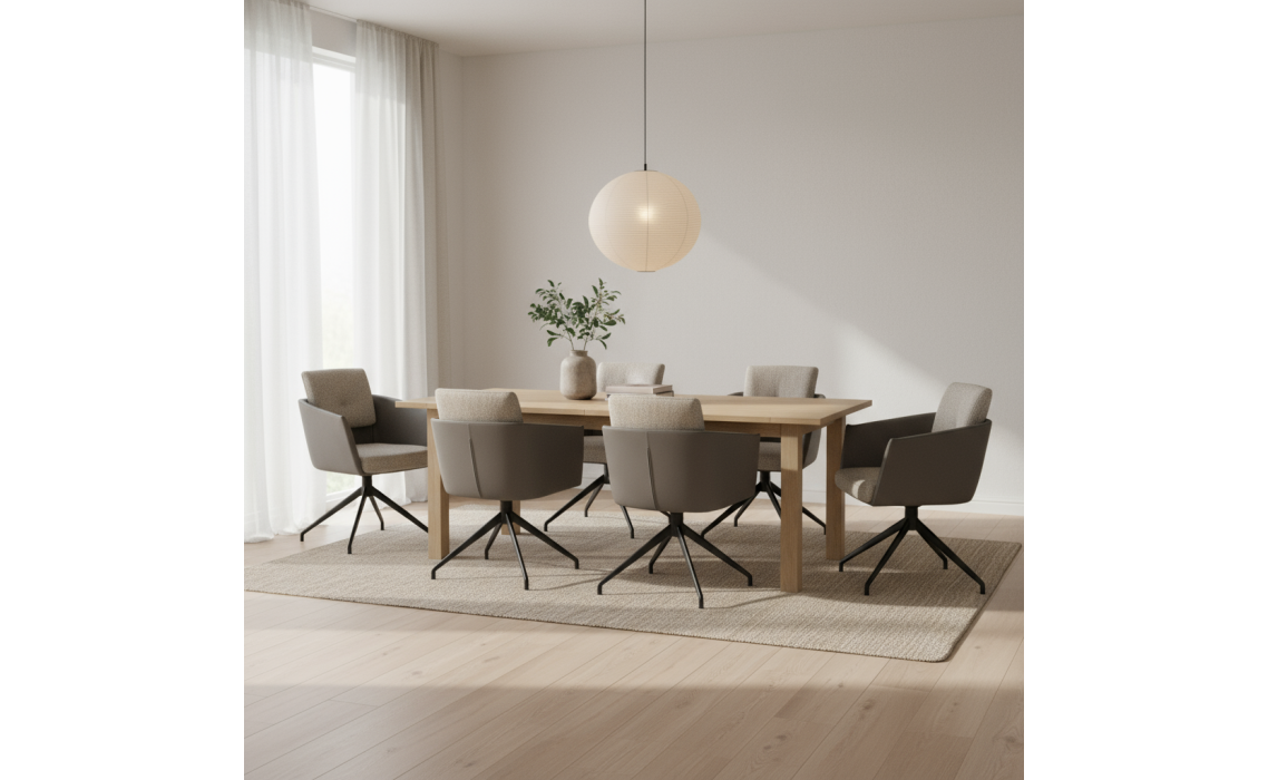 Стул крутящийся ALVA SWIVEL CHAIR LUANDO SILVER LARIO CARBON  F101BLACK (ROM05848)