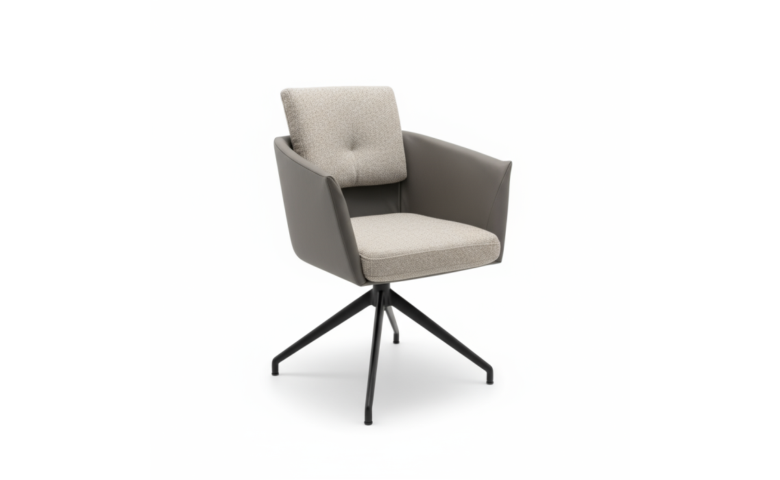 Стул крутящийся ALVA SWIVEL CHAIR LUANDO SILVER LARIO CARBON  F101BLACK (ROM05848)