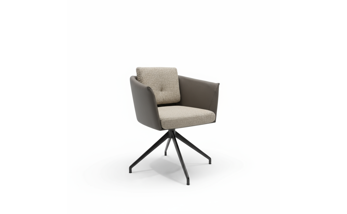 Стул крутящийся ALVA SWIVEL CHAIR LUANDO SILVER LARIO CARBON  F101BLACK (ROM05848)