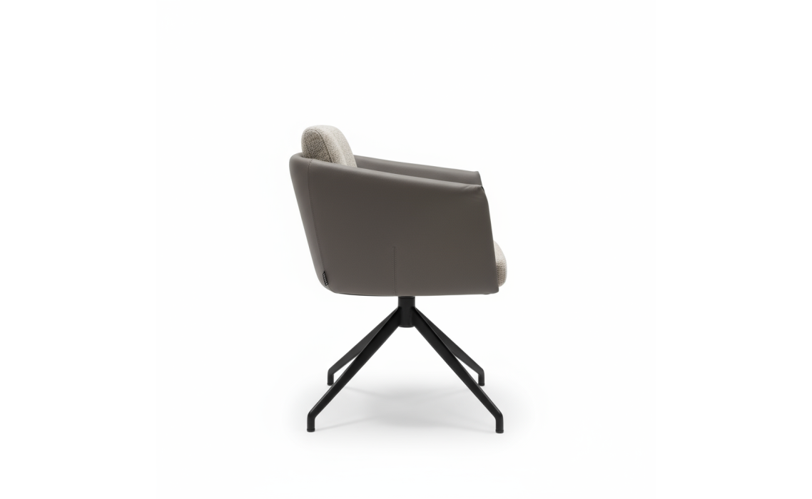 Стул крутящийся ALVA SWIVEL CHAIR LUANDO SILVER LARIO CARBON  F101BLACK (ROM05848)