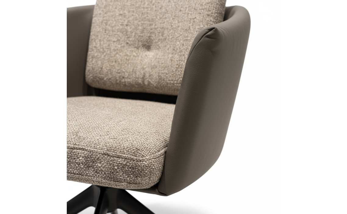 Стул крутящийся ALVA SWIVEL CHAIR LUANDO SILVER LARIO CARBON  F101BLACK (ROM05848)