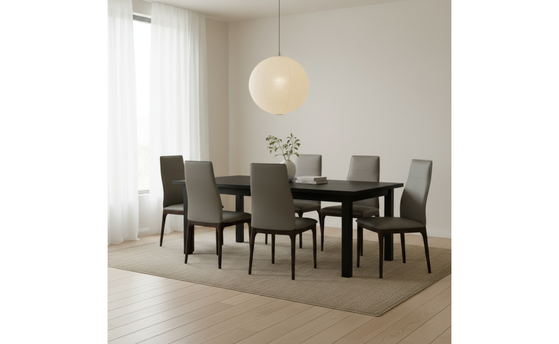 Стул интерьерный NOVARRO CHAIR MASSA 610 LIGHT GREY  BLACK MATTE (NRM06181)