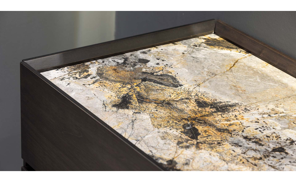 Комод SALT SIDEBOARD Anthracite walnut veneer Aura marble Anthracite walnut veneer 180X48X82 СМ. ()