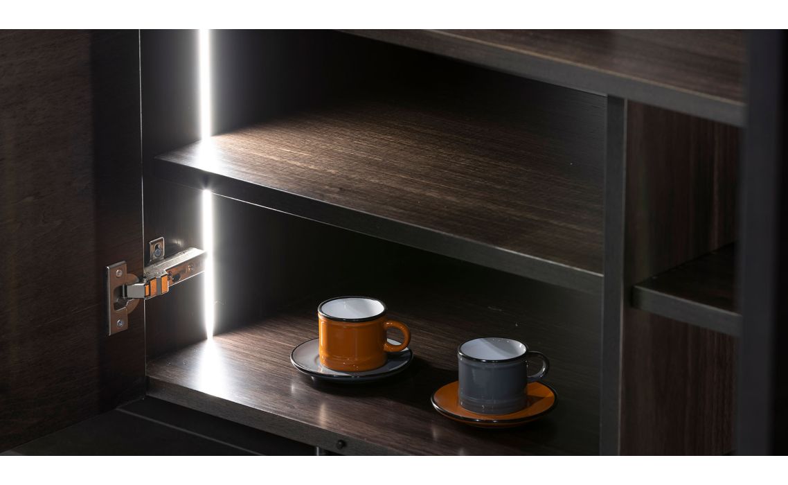 Комод SALT SIDEBOARD Anthracite walnut veneer Aura marble Anthracite walnut veneer 180X48X82 СМ. ()