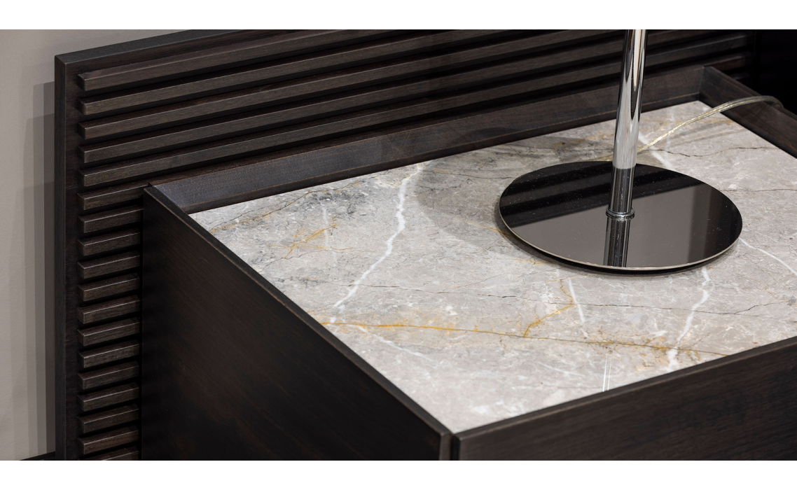 Тумба прикроватная SALT NIGHTSTAND Anthracite walnut veneer Aura marble Anthracite walnut veneer 51X