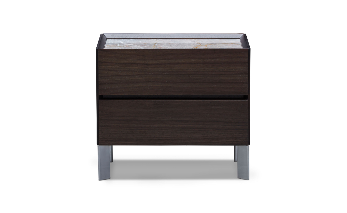 Тумба прикроватная SALT NIGHTSTAND Anthracite walnut veneer Aura marble Anthracite walnut veneer 51X