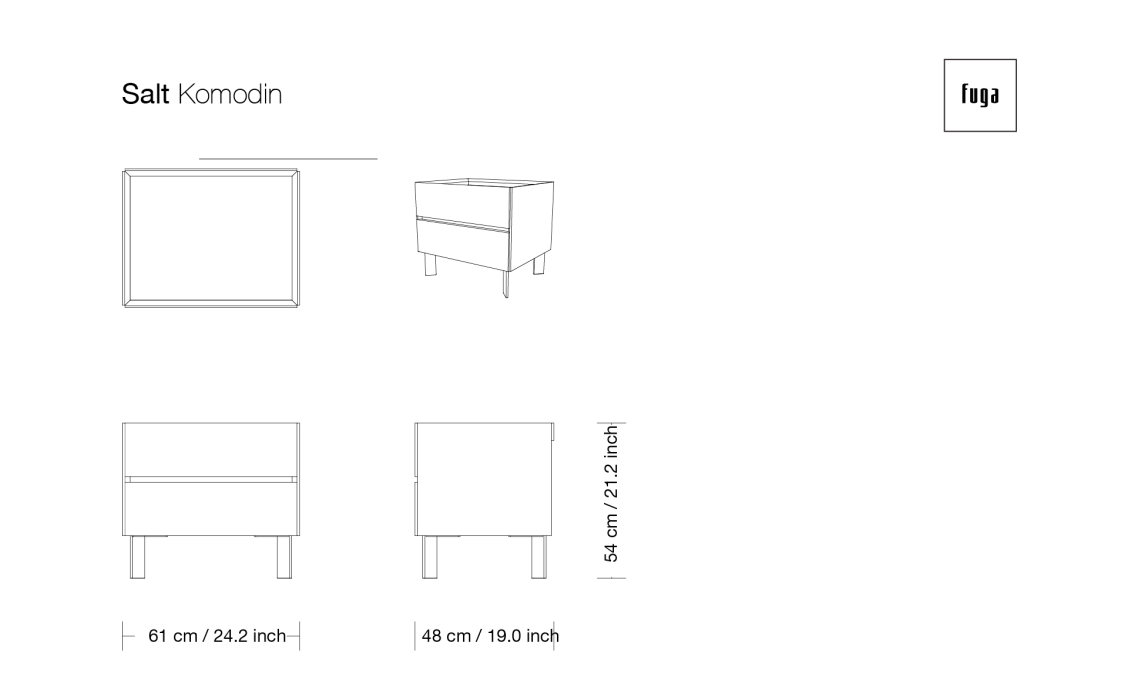 Тумба прикроватная SALT NIGHTSTAND Anthracite walnut veneer Aura marble Anthracite walnut veneer 51X