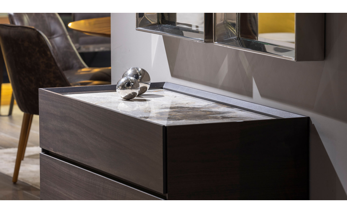 Комод SALT DRESSER Anthracite walnut veneer Aura marble Anthracite walnut veneer 111X48X81 СМ. ()