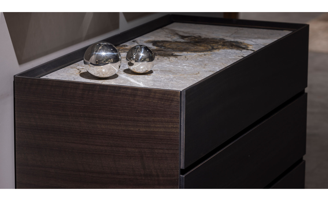 Комод SALT DRESSER Anthracite walnut veneer Aura marble Anthracite walnut veneer 111X48X81 СМ. ()