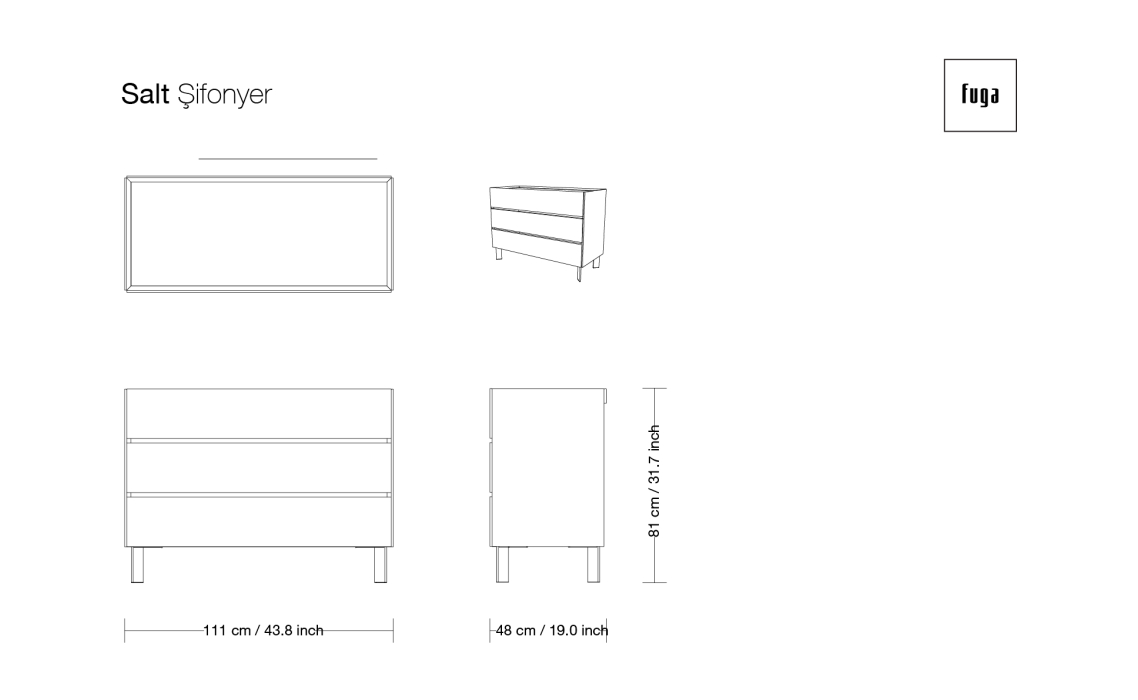 Комод SALT DRESSER Anthracite walnut veneer Aura marble Anthracite walnut veneer 111X48X81 СМ. ()