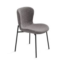 Стул интерьерный SAM CHAIR TESSUTO BOUCLÉ ÉCRU GRAY BLACK FRAME Черный (NRM00908)