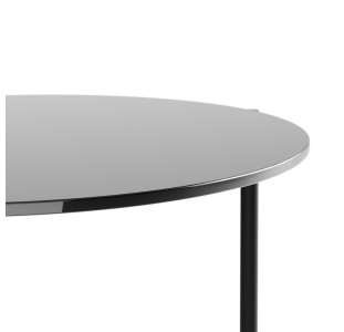 Стол журнальный ROUND COFFEE TABLE BLACK BLK SHINY GLASS  60X60X50 СМ. (NRM00227)