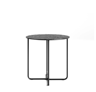 Стол приставной JON SIDE TABLE NERO VETRO MARTELLATO FUME  45X45X45 СМ. (NRM00588)