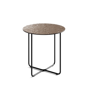 Стол приставной JON SIDE TABLE NERO VETRO MARTELLATO BRONZO  45X45X45 СМ. (NRM00586)