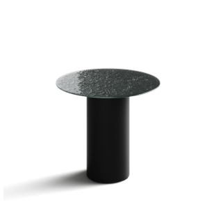 Стол приставной DIXON SIDE TABLE NERO VETRO MARTELLATO FUME  45X45X40 СМ. (NRM00593)