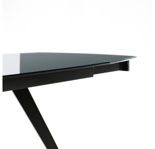 Стол обеденный LIRA DINING TABLE ANTHRACITE ANTHRACITE GLASS  180X90X76 СМ. (NRM00599)