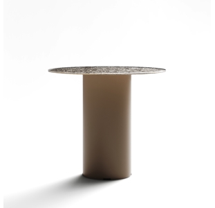 Стол приставной NEBULA SIDE TABLE PERLA BEIGE BRONZE PAINTED HAMMERED  45X45X40 СМ. (NRM00616)