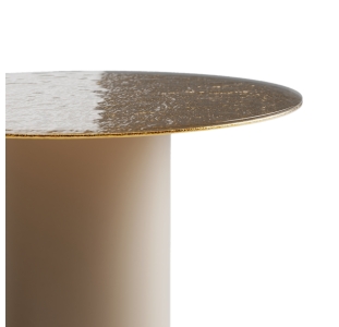 Стол приставной DIXON SIDE TABLE PERLA BEIGE AMBER HAMMERED GLASS  45X45X40 СМ. (NRM00618)