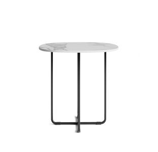 Стол приставной APEX COFFEE TABLE BLACK MARBLE EFFECT GLOSSY BIANCO STATUARIO  50X50X47 СМ. (NRM0071