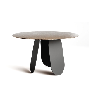 Стол обеденный POLLY DINING TABLE BLACK BRONZE PAINTED HAMMERED  120X120X75 СМ. (NRM00740)