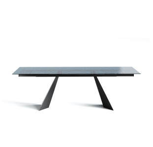 Стол обеденный STANT DINING TABLE BLACK BLUE CLEAR HAMMERED GLASS  240X90X75 СМ. (NRM00763)