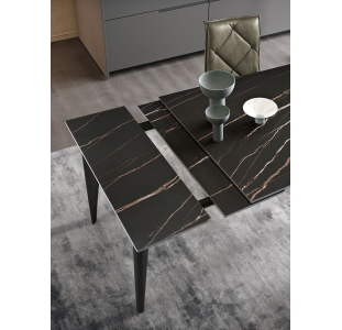 Стол обеденный AUSTRI DINING TABLE BLACK BLACK MARBLE  180X80X75 СМ. (NRM00776)