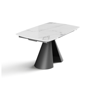Стол обеденный MISSA DINING TABLE ANTHRACITE GLOSSY WHITE MARBLE  200X90X76 СМ. (NRM00802)