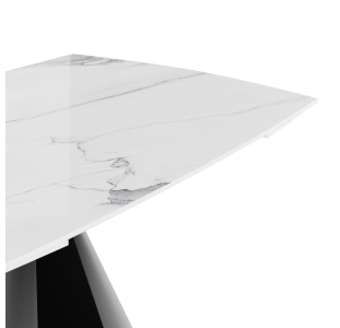 Стол обеденный MISSA DINING TABLE ANTHRACITE GLOSSY WHITE MARBLE  200X90X76 СМ. (NRM00802)