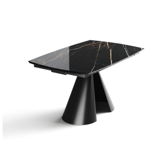 Стол обеденный MISSA DINING TABLE BLACK MATT BLACK MARBLE  200X90X76 СМ. (NRM00804)