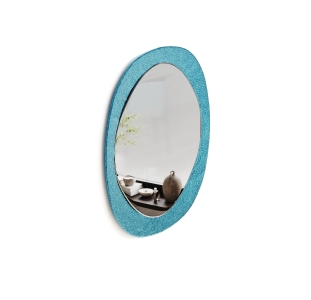 Настенное зеркало CURVE MIRROR BLUE CLEAR HAMMERED 120X9X120 СМ. (NRM00846)