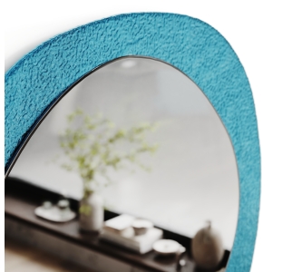 Настенное зеркало CURVE MIRROR BLUE CLEAR HAMMERED 120X9X120 СМ. (NRM00846)