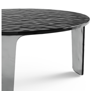 Стол журнальный AURA COFFEE TABLE SMOKY CLEAR SMOKY CLEAR HAMMERED  80X82X32 СМ. (NRM00902)