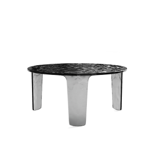 Стол журнальный AURA COFFEE TABLE SMOKY CLEAR SMOKY CLEAR HAMMERED  80X82X32 СМ. (NRM00902)