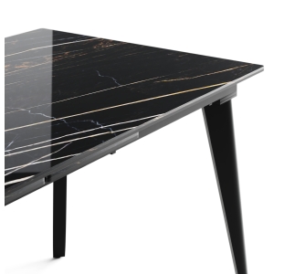 Стол обеденный РАСКЛАДНОЙ ULISSE BLACK BLACK MARBLE  240X90X75 СМ. (NRM01083)