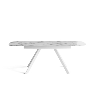 Стол обеденный JET DINING TABLE BASE BIANCO GLOSSY WHITE MARBLE  210X90X76 СМ. (NRM01123)