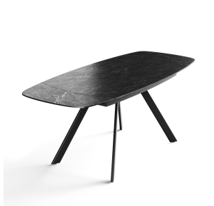 Стол обеденный JET DINING TABLE BLACK MATT BLACK MARBLE  210X90X76 СМ. (NRM01201)
