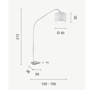 Торшер GLAM FLOOR LAMP CROMO CROMO 150X40X212 СМ. (NRM01257)