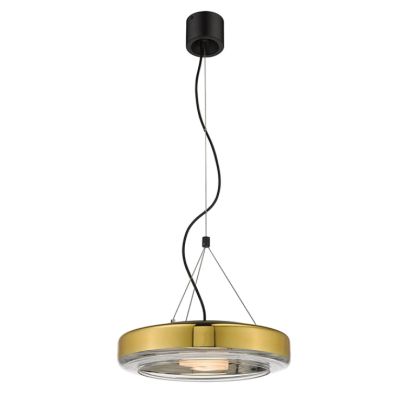 Светильник подвесной SPACE LUX suspension noir verre or GOLD BLACK 40X40X10 СМ. (SEY00039)