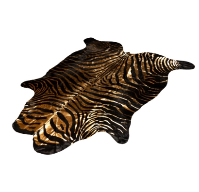 Шкура коровы COLUMBIA BLACK GOLD ZEBRA PRINT 230X200 см.  (NRC00218) черный, золотой