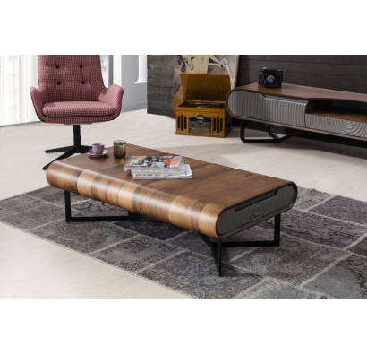 Стол журнальный LOFT COFFEE TABLE BLACK AMERICAN WALNUT  118X68X35 СМ. (NRM00049)