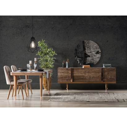 Комод PETRA CONSOLE WALNUT WALNUT WALNUT 208X50X82 СМ. (NRM00012)