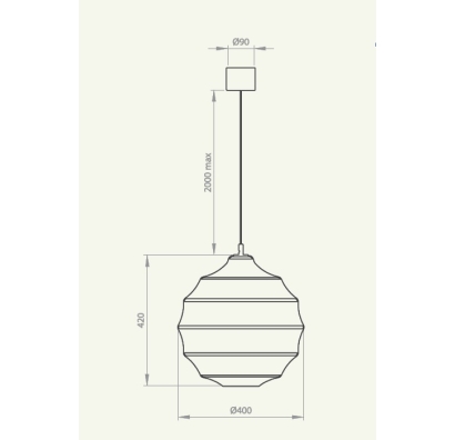 Светильник подвесной BIG suspension verre fume SMOKE BLACK 40X40X42 СМ. (SEY00029)