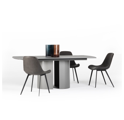 Стол обеденный STONEHENGE DINING TABLE CRESCEND BLK CARDOSO NERO  220X100X75 СМ. (NRM00112)