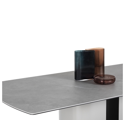 Стол обеденный STONEHENGE DINING TABLE CRESCEND BLK CARDOSO NERO  220X100X75 СМ. (NRM00112)