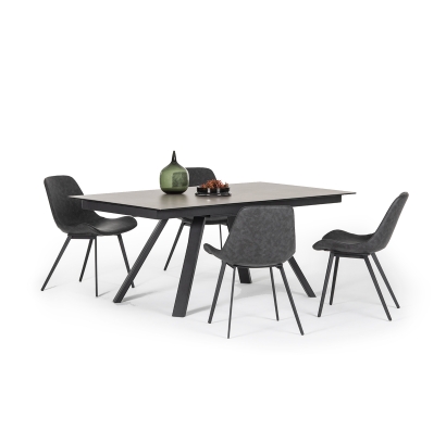 Стол обеденный TANDEM BUTTERFLY DINING TABLE CENTRAL BLK TAUPE  260X100X74 СМ. (NRM00092)