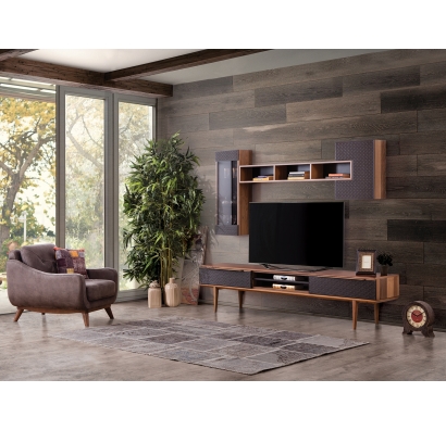 Тумба под ТВ PUNTO TV STAND WALNUT WALNUT BROWN 231X49X53 СМ. (NRM00020)