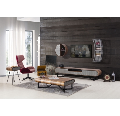 Тумба под ТВ LOFT TV STAND WALNUT WALNUT GREY 220X44X45 СМ. (NRM00061)