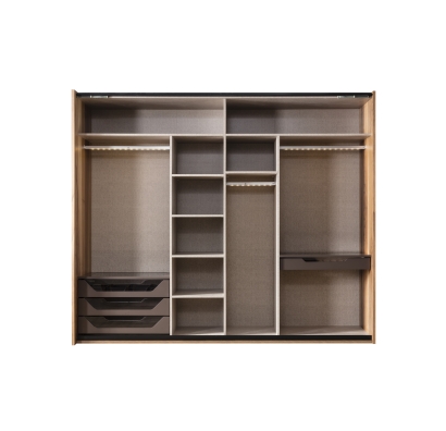 Шкаф напольный PETRA WARDROBE WALNUT MIRROR 260X70X220 СМ. (NRM00040)